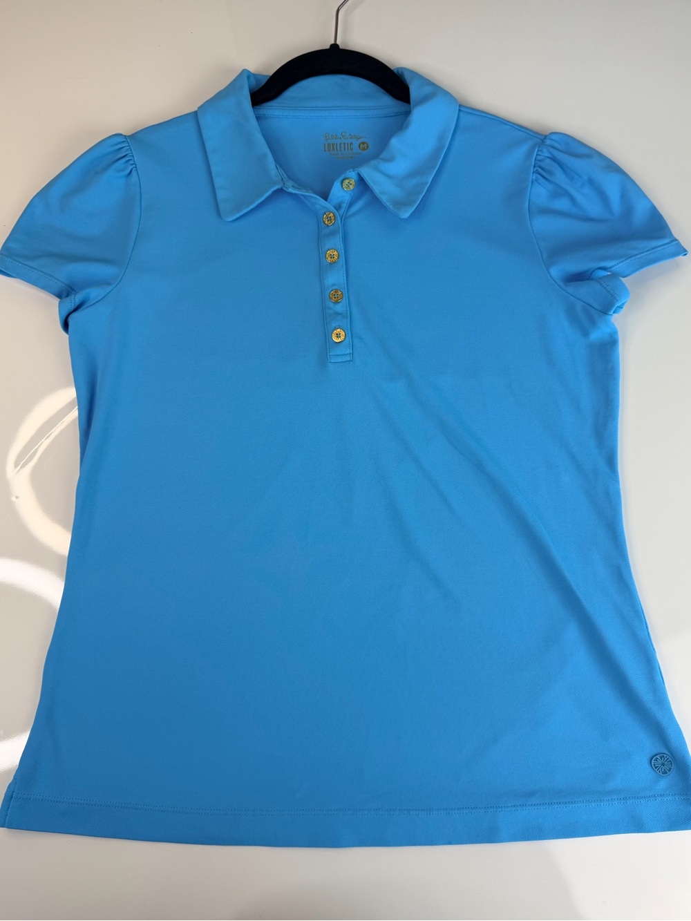 Lily Pulitzer Luxletic Frida Puff Sleeve Polo Upf 50 Plus, Size Medium